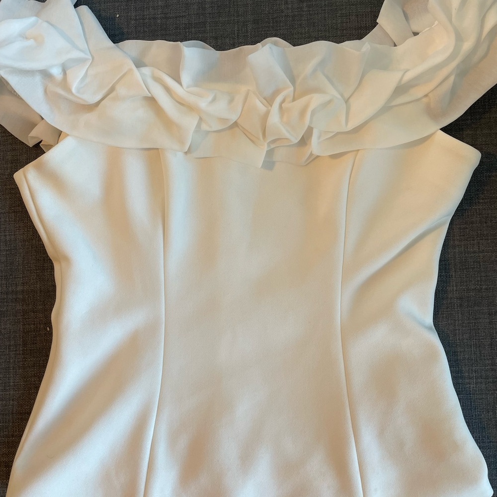Ever New Cream Ruffled Blouse